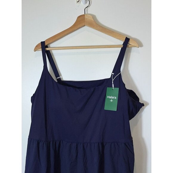 NWT Halara Navy Blue Breezeful Flowy Asymmetric Midi Dress Size 3x Womens - Picture 3 of 8